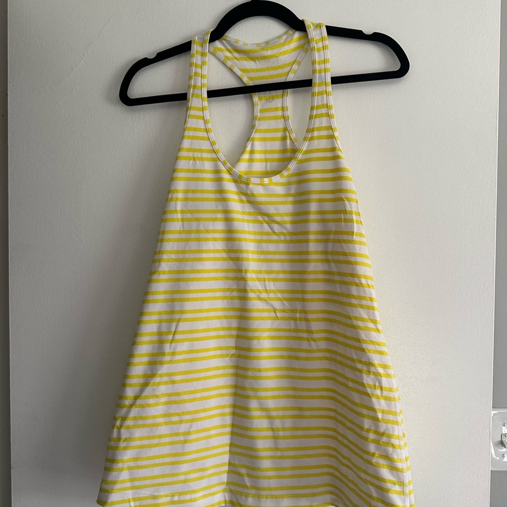 Lululemon white and yellow racer back tank size 12